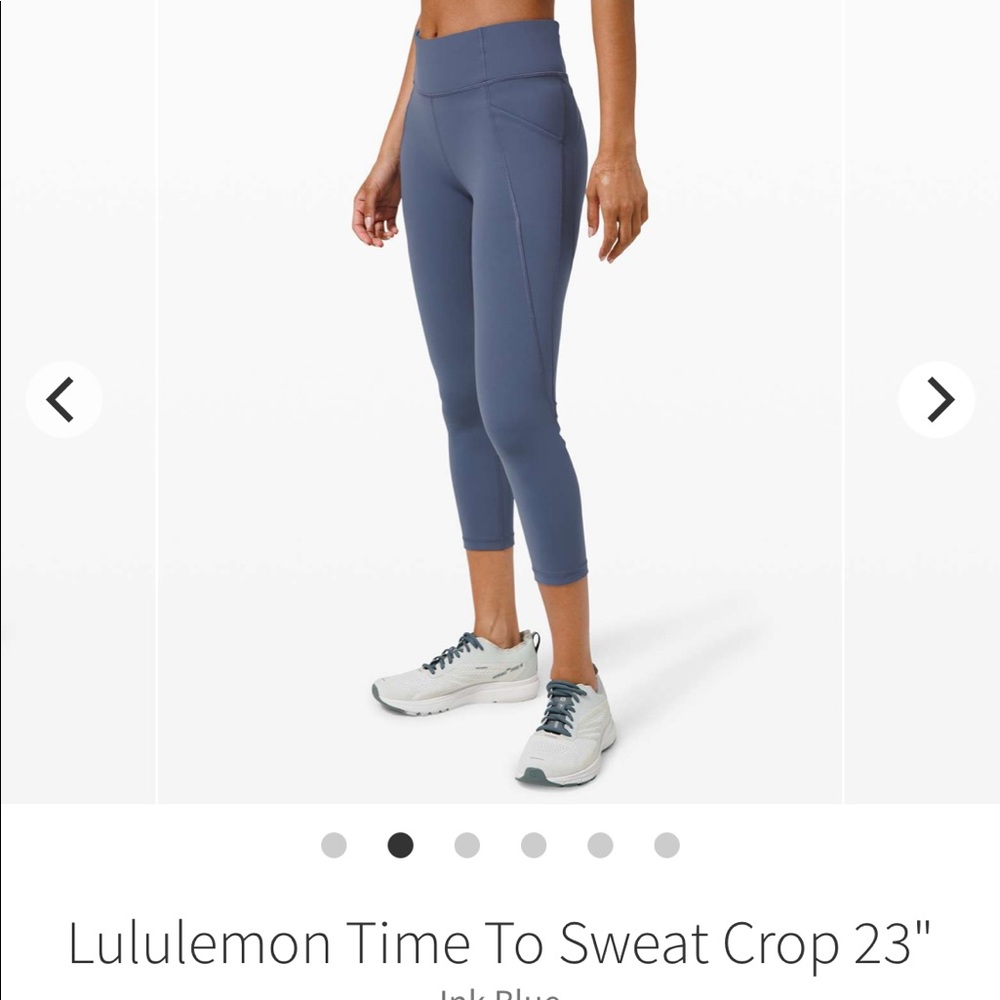 Lululemon Time To Sweat Crop 23" Ink Blue